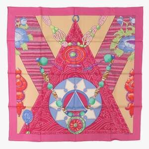HERMES Authentic Pink Silk Scarf